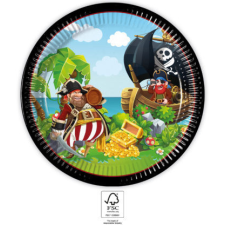 Javoli Kalóz Island papírtányér 8 db-os 23 cm FSC party kellék
