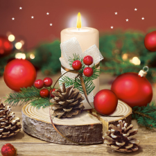 Javoli Karácsony Bright Candle szalvéta 20 db-os 33x33 cm party kellék