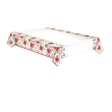 Javoli Karácsony Poinsettia papír asztalterítő 120x180 cm party kellék