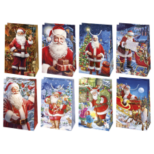 Javoli Karácsony Santa Claus papír ajándéktasak, ajándékzacskó 10x16x6 cm party kellék