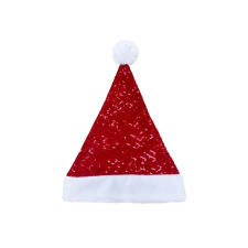 Javoli Mikulás Santa felnőtt sapka flitterekkel 30x42 cm jelmez