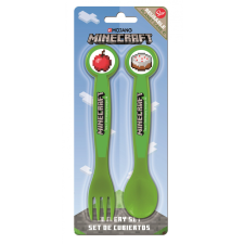 Javoli Minecraft Creeper műanyag evőeszköz készlet - 2 darabos babaétkészlet