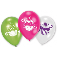 Javoli Muffin Cupcake léggömb, lufi 6 db-os 9 inch (22,8 cm) party kellék