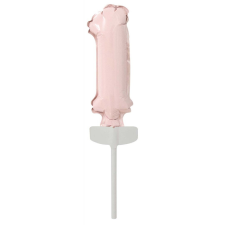 Javoli Pastel Pink, Rózsaszín 1-es szám fólia lufi tortára 13 cm party kellék