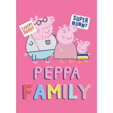 Javoli Peppa malac Family Pink polár takaró 100x140cm lakástextília