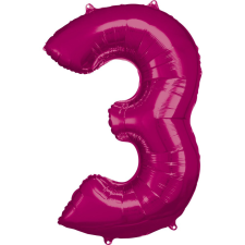 Javoli Pink óriás szám fólia lufi 3-as, 88*53 cm party kellék