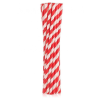 Javoli Piros Red Stripes rugalmas papír szívószál 12 db-os