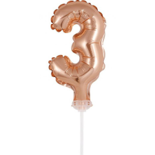 Javoli Rose Gold 3-as szám fólia lufi tortára 13 cm party kellék
