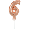Javoli Rose Gold 6-os szám fólia lufi tortára 13 cm