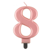 Javoli Rose Gold 8-as Metallic számgyertya, tortagyertya