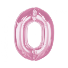 Javoli Rózsaszín 0-ás Light Pink szám fólia lufi 92 cm party kellék
