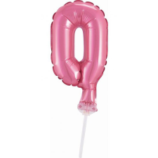Javoli Rózsaszín 0-ás Pink szám fólia lufi tortára 13 cm party kellék
