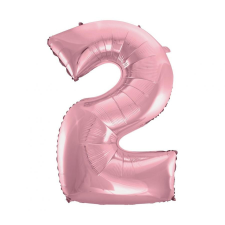 Javoli Rózsaszín Light Pink 2-es szám fólia lufi 92 cm party kellék