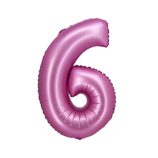 Javoli Satin Pink, Rózsaszín 6-os szám fólia lufi 76 cm party kellék
