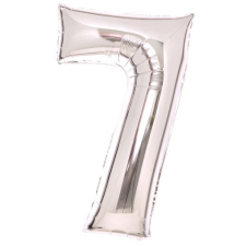 Javoli Silver, Ezüst 7-es szám fólia lufi 66 cm party kellék