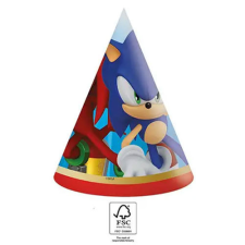 Javoli Sonic a sündisznó Sega parti kalap, csákó 6 db-os FSC party kellék
