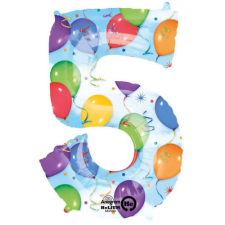 Javoli Streamers óriás szám fólia lufi 5-ös, 58*83 cm party kellék