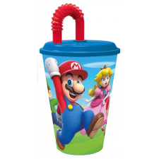 Javoli Super Mario Szívószálas pohár 430 ml. üdítős pohár