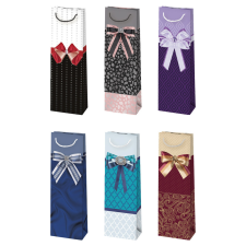Javoli Színes Bow papír italtáska 10,5x33x8,5 cm party kellék