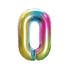 Javoli Szivárvány Rainbow 0-ás szám fólia lufi 85 cm