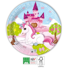 Javoli Unikornis Castle papírtányér 8 db-os 23 cm FSC party kellék