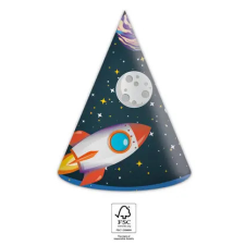 Javoli Űr Rocket Space parti kalap, csákó 6 db-os FSC party kellék