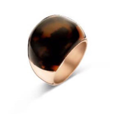Javoli Victoria Rose gold színű barna mintás gyűrű gyűrű