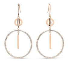 Javoli Victoria Rose gold színű fehér köves karika fülbevaló fülbevaló
