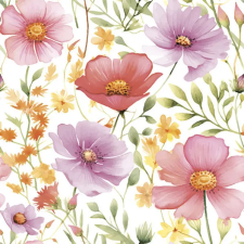 Javoli Virág Romantic Meadow szalvéta 20 db-os 33x33 cm party kellék