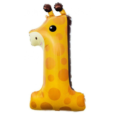 Javoli Zsiráf 1-es Giraffe szám fólia lufi 80 cm party kellék