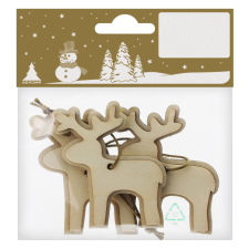  Jávorszarvas felakasztható fadísz 5 cm x 6 cm 3 darab karácsonyfadísz