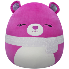 Jazwares Squishmallows 13 cm - Crisanta a lila medve csukott szemekkel és sállal, SQCR06726 plüssfigura
