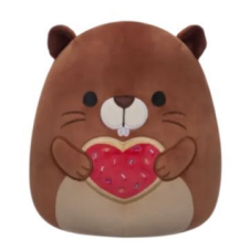 Jazwares Squishmallows: chip, a barna hód szívet tartó plüssfigura - 20 cm plüssfigura