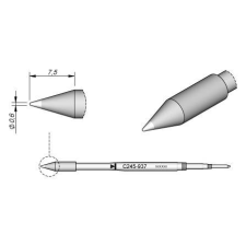 Jbc Tools C245937 forrasztóhegy, gömbölyű, egyenes 0.6 mm, hossza 7.5 mm (C245937) forrasztási tartozék