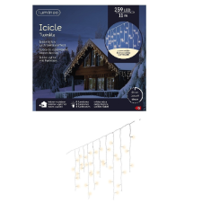  Jégcsap 259 LED-es fehér kábeles időzítős programos adapteres meleg 11m dekorációs kellék
