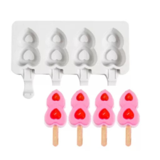  Jégkrém és sütinyalóka készítő szilikon forma szív alakú, 4 adag sütés és főzés