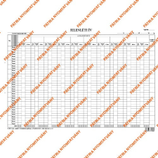 Jelenléti ív 10 fő nyilvántartására 420x297 mm nyomtatvány
