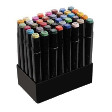  Jelölő/carrió készlet, 2 végű, borítóval, többféle színben, 40 db filctoll, marker