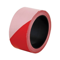 . Jelzőszalag, 50 mm x 100 m, piros-fehér