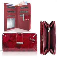  Jennifer Jones Női Bőr Pénztárca 5280-14 Piros Pillangó – Közepes Méret