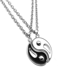  Jin-jang páros medál ezüst színű nyaklánccal nyaklánc