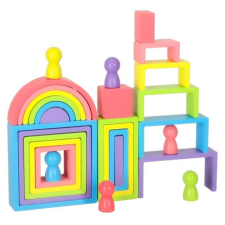 JM Fa kockák szivárvány oktatási puzzle puzzle, kirakós