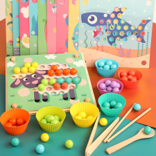 JM Montessori készségfejlesztő clip beads gyöngyös játék kreatív és készségfejlesztő
