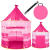 JM Rózsaszín varázskastély játszósátor – hordozható, kültérre, beltérre, 135x105cm