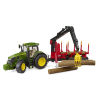  John Deere 7R 350 erdészeti pótkocsival és 4 farönkkel (03154)