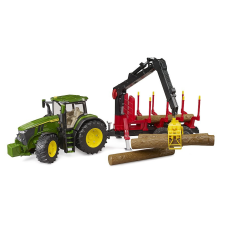 John Deere 7R 350 erdészeti pótkocsival és 4 farönkkel (03154) autópálya és játékautó