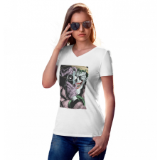  Joker smile - Női V-Nyakú Póló női póló