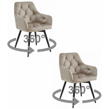  JORK360 szék - sötét bézs bársony / 2 db fekete láb bútor