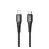 JOYROOM adatkábel (Type-C - lightning, 2.1A, 20W, gyorstöltő, 120cm, törésgátló) FEKETE (JOYROOM_ST-C04_B_TYPE-C120)