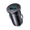 JOYROOM autós töltő USB+Type-C aljzat (15W, PD gyorstöltő, mini, karbon minta) FEKETE (JOYROOM_JR-CCN16)
